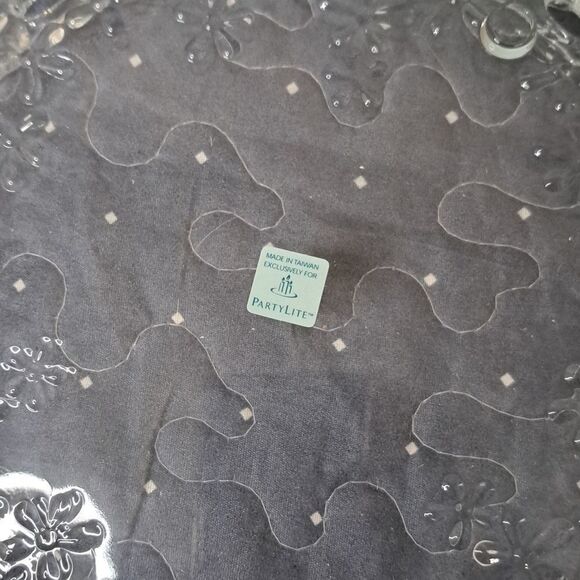Vintage PartyLite Hydrange Pillar Candle 10 inch glass tray - Picture 3 of 5